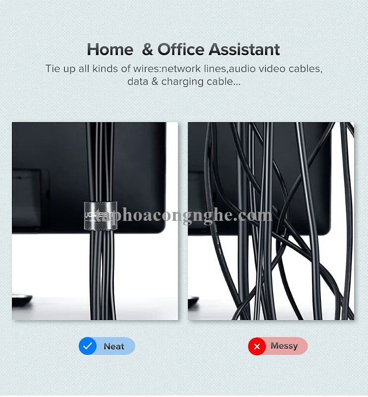 Ugreen 40356 5M Black Velcro Cable Organizer Black LP124 30040356